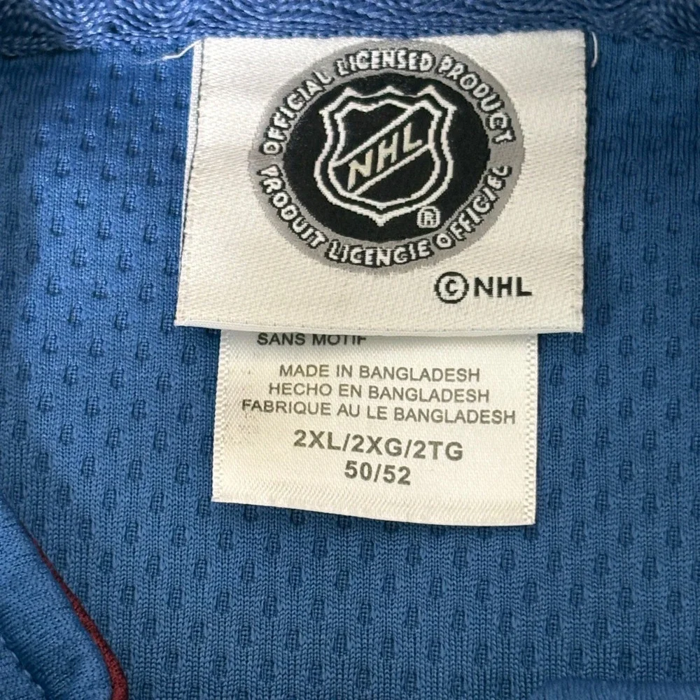 NHL Colorado Avalanche 1/4 Zip Pullover Jacket Blue Burgundy Mens 2XL AR095